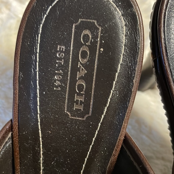 Coach Brown Leather Clogs - Picture 9 of 10
